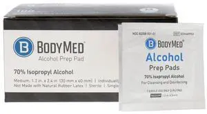 Alcohol Prep Pads with 70% Isopropyl Alcohol, 100 Count - Individually Wrapped 1.2 in. x 2.4 in. Wipes - Great for Medical & First Aid Kits - Sterile, 2-Ply Swabs Alcohol Prep Pads with 70% Isopropyl Alcohol, 100 Count - Individually Wrapped 1.2 in. x 2.4 in. Wipes - Great for Medical & First Aid Kits - Sterile, 2-Ply Swabs