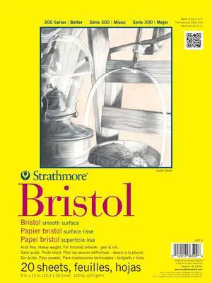 300 Series Bristol Paper Pad, Smooth, Tape Bound, 11x14 inches, 20 Sheets (100lb/270g) - Artist Paper for Adults and Students - Markers, Pen and Ink 300 Series Bristol Paper Pad, Smooth, Tape Bound, 11x14 inches, 20 Sheets (100lb/270g) - Artist Paper for Adults and Students - Markers, Pen and Ink