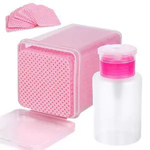 200 Pieces Nail Cotton Pads,1 Pull-Down Pump Dispenser Bottle, Super Absorbent Soft Non-Woven Eyelash Glue Wipes, Nail Polish dehumidifier for Eyelash Extension Products and Nail Oil Bottle (Pink) 200 Pieces Nail Cotton Pads,1 Pull-Down Pump Dispenser Bottle, Super Absorbent Soft Non-Woven Eyelash Glue Wipes, Nail Polish dehumidifier for Eyelash Extension Products and Nail Oil Bottle (Pink)