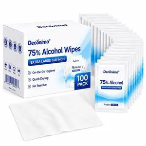 Extra Large 75% Alcohol Wipes, 100 Individually Wrapped 6 x 8 Inch Sanitizing Wipes Extra Large 75% Alcohol Wipes, 100 Individually Wrapped 6 x 8 Inch Sanitizing Wipes