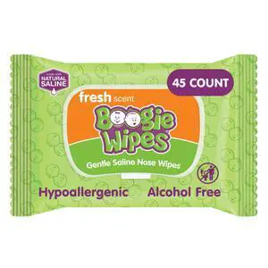 Saline Nose Wipes Fresh Scent - 45 Count | Hypoallergenic & Alcohol-Free, Allergy Relief, Made with Natural Saline, Aloe, Chamomile & Vitamin E, Diaper Bag Essential Saline Nose Wipes Fresh Scent - 45 Count | Hypoallergenic & Alcohol-Free, Allergy Relief, Made with Natural Saline, Aloe, Chamomile & Vitamin E, Diaper Bag Essential