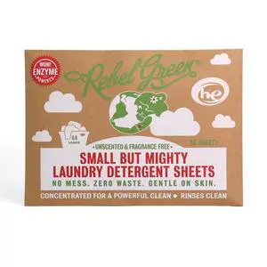 Small But Mighty Laundry Detergent Sheets | Enzyme Powered Laundry Solution, 32 Pre-Measured Washing Machine Sheets for 64 Loads, Unscented Small But Mighty Laundry Detergent Sheets | Enzyme Powered Laundry Solution, 32 Pre-Measured Washing Machine Sheets for 64 Loads, Unscented