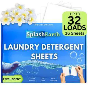 Travel Laundry Sheets, Liquidless Washer Sheet, Eco Friendly Laundry Sheets Detergent, Hypoallergenic Non Toxic (FRESH SCENT-32 LOADS) Travel Laundry Sheets, Liquidless Washer Sheet, Eco Friendly Laundry Sheets Detergent, Hypoallergenic Non Toxic (FRESH SCENT-32 LOADS)