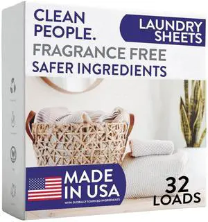 Fragrance Free Laundry Detergent Sheets - Laundry Soap - Ultra Concentrated, Recyclable Packaging, Stain Fighting - Fragrance Free, 32 Pack Fragrance Free Laundry Detergent Sheets - Laundry Soap - Ultra Concentrated, Recyclable Packaging, Stain Fighting - Fragrance Free, 32 Pack