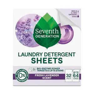 Laundry Detergent Sheets, Up to 64 Loads, Fresh Lavender Scent, Removes Tough Stains, 0% Dyes and Artificial Fragrances, Safer for your family Laundry Detergent Sheets, Up to 64 Loads, Fresh Lavender Scent, Removes Tough Stains, 0% Dyes and Artificial Fragrances, Safer for your family