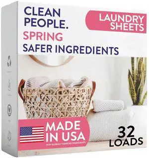 Laundry Detergent Sheets - Laundry Soap - Ultra Concentrated, Recyclable Packaging, Stain Fighting - Spring, 32 Pack Laundry Detergent Sheets - Laundry Soap - Ultra Concentrated, Recyclable Packaging, Stain Fighting - Spring, 32 Pack