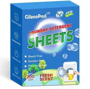 200-loads Eco Laundry Detergent Sheets - Fresh Scent - for Home/Travel/Apartment/Dorm - Plastic Free Liquidless Laundry Detergent Strips - 200 Count 200-loads Eco Laundry Detergent Sheets - Fresh Scent - for Home/Travel/Apartment/Dorm - Plastic Free Liquidless Laundry Detergent Strips - 200 Count