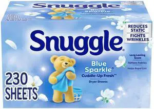 Fabric Softener Dryer Sheets, Blue Sparkle, 230 Count | Long-Lasting Fresh Scent, Reduces Static and Wrinkles, Repels Pet Hair and Lint, HE Dryer Compatible Fabric Softener Dryer Sheets, Blue Sparkle, 230 Count | Long-Lasting Fresh Scent, Reduces Static and Wrinkles, Repels Pet Hair and Lint, HE Dryer Compatible