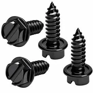 Rustproof License Plate Screws (4-Pack, Black-Slotted) | Premium Stainless Steel, For US Domestic Vehicles & Select Imports, Fits Plate Mounts with Nylon or Plastic Inserts Rustproof License Plate Screws (4-Pack, Black-Slotted) | Premium Stainless Steel, For US Domestic Vehicles & Select Imports, Fits Plate Mounts with Nylon or Plastic Inserts