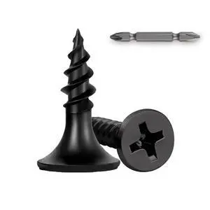 150Pcs Self-Tapping Black Wood Screws with Driver Bit, #6 x 1/2" | Black oxide, flat head, self-tapping, no pre-drill needed, for furniture, cabinets, plywood, DIY & woodworking 150Pcs Self-Tapping Black Wood Screws with Driver Bit, #6 x 1/2" | Black oxide, flat head, self-tapping, no pre-drill needed, for furniture, cabinets, plywood, DIY & woodworking