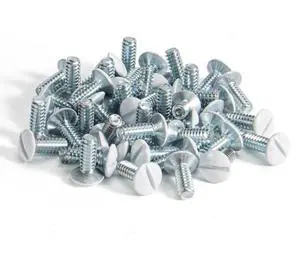 3/8" Long 6-32 Thread, Oval Head Milled Slot Replacement Wall Plate Screws, 50 Pack, White 3/8" Long 6-32 Thread, Oval Head Milled Slot Replacement Wall Plate Screws, 50 Pack, White