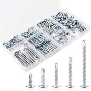 Self-Tapping Screws Assortment Kit - 140PCS Sheet Metal Screws for Metal Plastic & Wood, Galvanized Self Tapping Screws - 5 Size 1/2" to 2" Self Drilling Screws Self-Tapping Screws Assortment Kit - 140PCS Sheet Metal Screws for Metal Plastic & Wood, Galvanized Self Tapping Screws - 5 Size 1/2" to 2" Self Drilling Screws