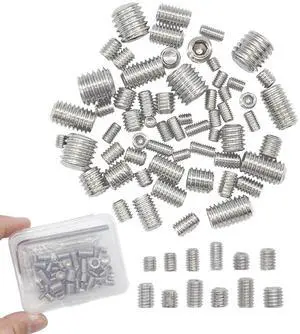 60pcs Set Screws, Allen Head Screws, Grub Screws M3 M4 M5 M6 M8 for Home Repair, Install Door Lock, Repair Furniture, Electronic Product, DIY, Fixtures (Stainless Steel 12 Sizes) 60pcs Set Screws, Allen Head Screws, Grub Screws M3 M4 M5 M6 M8 for Home Repair, Install Door Lock, Repair Furniture, Electronic Product, DIY, Fixtures (Stainless Steel 12 Sizes)