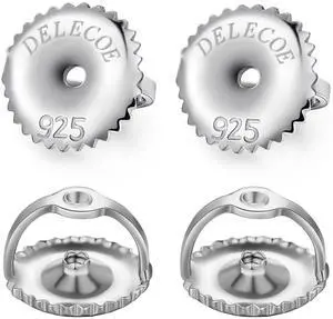 2-Pairs Screw Earring Backs for Threaded Post .032"/0.8mm,18K Gold Plated Sterling Silver Screw on Earring Backs Replacements for Diamond Earring Studs, Hypoallergenic Secure ScrewBacks 2-Pairs Screw Earring Backs for Threaded Post .032"/0.8mm,18K Gold Plated Sterling Silver Screw on Earring Backs Replacements for Diamond Earring Studs, Hypoallergenic Secure ScrewBacks