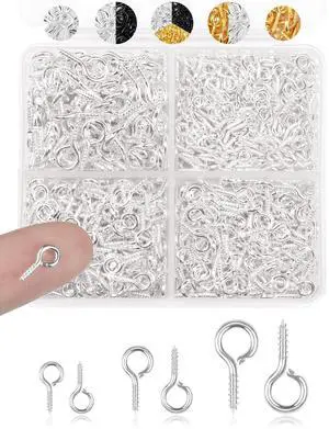 600pcs Small Eye Pins for Jewelry Making & DIY Crafts, Mini Eyelet Screws for Art Projects & Bead Charms, Tiny Eye Hooks for Crafts (Gold & Silver, 3 Sizes) 600pcs Small Eye Pins for Jewelry Making & DIY Crafts, Mini Eyelet Screws for Art Projects & Bead Charms, Tiny Eye Hooks for Crafts (Gold & Silver, 3 Sizes)