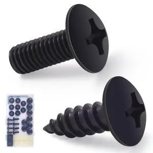 8 Sets Black License Plate Screws - Updated Rustproof Stainless Steel License Plate Bolts, Premium Screw Kit for License Plates Frames on Cars 8 Sets Black License Plate Screws - Updated Rustproof Stainless Steel License Plate Bolts, Premium Screw Kit for License Plates Frames on Cars