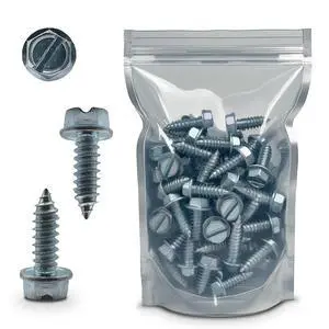 License Plate Screws - #14 x 3/4" Inch - Slotted Hex Head for Vehicles (100 Pack) License Plate Screws - #14 x 3/4" Inch - Slotted Hex Head for Vehicles (100 Pack)