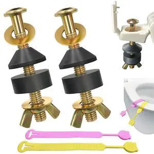Toilet Seat Screws Replacement Kit, Metal Toilet Seat Bolts Replacement Kit, Toilet Hardware Replacement for Top Mount Toilet Seat Hinges (2 Pack) Toilet Seat Screws Replacement Kit, Metal Toilet Seat Bolts Replacement Kit, Toilet Hardware Replacement for Top Mount Toilet Seat Hinges (2 Pack)