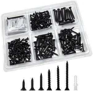 215PCS Assorted Wood Screws, Drywall Screws, Wood Screws Assortment Kit, Screw Assortment Kit,Phillips Assorted Screws, Contain 100PCS Anchors and 6 Sizes(2'', 1-1/2'', 1-1/4'', 1'', 3/4'', 5/8'') 215PCS Assorted Wood Screws, Drywall Screws, Wood Screws Assortment Kit, Screw Assortment Kit,Phillips Assorted Screws, Contain 100PCS Anchors and 6 Sizes(2'', 1-1/2'', 1-1/4'', 1'', 3/4'', 5/8'')