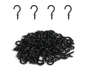 Small Screw Hooks, 1/2 Inch Metal Screw in Hooks, Black, 100 Pcs | Mini Twist in Thread Hooks, Anti Corrosion Rust, Outdoor Indoor Daily Use, for Hanging Cup String Light Jewelry Necklace Key Small Screw Hooks, 1/2 Inch Metal Screw in Hooks, Black, 100 Pcs | Mini Twist in Thread Hooks, Anti Corrosion Rust, Outdoor Indoor Daily Use, for Hanging Cup String Light Jewelry Necklace Key