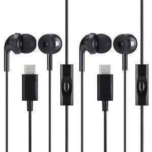 Wired Earbuds with Microphone, in Ear Headphones, USB-C, 2 Pack Wired Earbuds with Microphone, in Ear Headphones, USB-C, 2 Pack