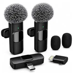 Wireless Lavalier Microphone for iPhone Android, 2Pcs Mini Mic, Plug & Play | Noise Cancelling, 64dB Adaptive, 0.35oz Featherweight, 65ft Range, 6H Battery, for Content Creators Vlogging, YouTube, Wireless Lavalier Microphone for iPhone Android, 2Pcs Mini Mic, Plug & Play | Noise Cancelling, 64dB Adaptive, 0.35oz Featherweight, 65ft Range, 6H Battery, for Content Creators Vlogging, YouTube,