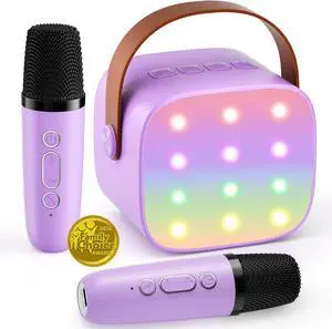 Mini Karaoke Machine with 2 Wireless Microphones, 2026 TOP Kids Portable Bluetooth Karaoke Machine for 3, 4, 5, 6, 7, 8, 9,10,11,12+Year Old, Christmas Birthday Gifts for Girls Boys Adults Home Party Mini Karaoke Machine with 2 Wireless Microphones, 2026 TOP Kids Portable Bluetooth Karaoke Machine for 3, 4, 5, 6, 7, 8, 9,10,11,12+Year Old, Christmas Birthday Gifts for Girls Boys Adults Home Party