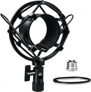 Universal Microphone Shock Mount, Mic Clip Holder for Diameter 47mm-53mm Mic Anti Vibration Adjustable High Isolation Shock Mount Universal Microphone Shock Mount, Mic Clip Holder for Diameter 47mm-53mm Mic Anti Vibration Adjustable High Isolation Shock Mount