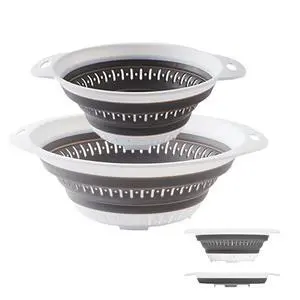 Collapsible Colander and Strainer,Silicone Strainer Colanders & Food Strainers,for Vegetable and Fruit, Kitchen Essentials (2, White, 1.3L+2.5L) Collapsible Colander and Strainer,Silicone Strainer Colanders & Food Strainers,for Vegetable and Fruit, Kitchen Essentials (2, White, 1.3L+2.5L)