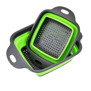 2 PCS Collapsible Colander, Collapsible Strainers for Kitchen, 11.5 inch Silicone Strainer and 9.5 inch Silicone Colander for Draining Vegetable fruit, Kitchen Food Strainer, Blue (Green) 2 PCS Collapsible Colander, Collapsible Strainers for Kitchen, 11.5 inch Silicone Strainer and 9.5 inch Silicone Colander for Draining Vegetable fruit, Kitchen Food Strainer, Blue (Green)