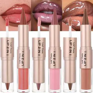 3 Pcs Double-ended Glossy 2-in-1 Lip Liner and Lipstick Set (#04 #05 #06) | Double-ended Glossy 2-in-1 Lipstick Smooth Buildable Lipgloss Waterproof and Long-Lasting Moisturizing 3 Pcs Double-ended Glossy 2-in-1 Lip Liner and Lipstick Set (#04 #05 #06) | Double-ended Glossy 2-in-1 Lipstick Smooth Buildable Lipgloss Waterproof and Long-Lasting Moisturizing