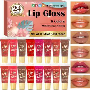 24 Pack Lip Gloss Set, Color Lip Oil for Dry Cracked Lips Moisturizing Hydrating Nourishing with Vitamin E 24 Pack Lip Gloss Set, Color Lip Oil for Dry Cracked Lips Moisturizing Hydrating Nourishing with Vitamin E