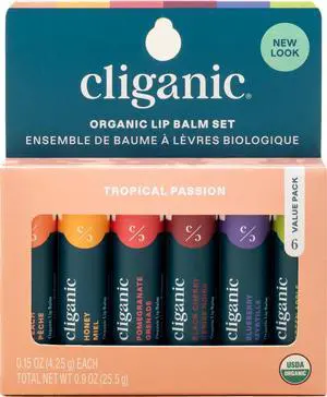 Organic Lip Balm Set - 6 Tropical Flavors - 100% Natural Moisturizer for Cracked & Dry Lips Organic Lip Balm Set - 6 Tropical Flavors - 100% Natural Moisturizer for Cracked & Dry Lips