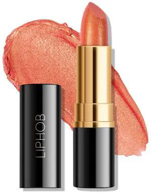 Orange Shimmer Lipstick, Metallic Pearl Lipstick, Lasting Non-sticky Glitter Lips Color, High Glossy Lips Makeup for Women, Coral Orange Orange Shimmer Lipstick, Metallic Pearl Lipstick, Lasting Non-sticky Glitter Lips Color, High Glossy Lips Makeup for Women, Coral Orange