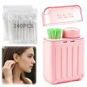 Ear Piercing Cleaner Kit with 240pcs Disposable Ear Piercing Cleaner Floss, Skin-Friendly Paper Portable Piercing Aftercare System100 pcs Cotton Swabs for Men Women (Pink) Ear Piercing Cleaner Kit with 240pcs Disposable Ear Piercing Cleaner Floss, Skin-Friendly Paper Portable Piercing Aftercare System100 pcs Cotton Swabs for Men Women (Pink)