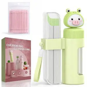 Ear Hole Cleaner Floss Kit, 240 Pcs & 50 Swabs | Disposable earring hole cleaner & ear piercing cleaning kit. For new piercings aftercare & post-exercise hygiene. Ear Hole Cleaner Floss Kit, 240 Pcs & 50 Swabs | Disposable earring hole cleaner & ear piercing cleaning kit. For new piercings aftercare & post-exercise hygiene.