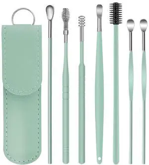 7 Pcs Ear Pick Earwax Removal Kit, Ear Cleansing Tool Set Ear Curette Ear Wax Removal Tool with Leather Storage Box 7 Pcs Ear Pick Earwax Removal Kit, Ear Cleansing Tool Set Ear Curette Ear Wax Removal Tool with Leather Storage Box