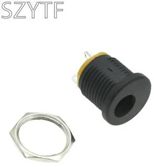 5.5-2.1MM DC-022 DC power supply socket outlet holes threaded nut panel installation 5.5-2.1MM DC-022 DC power supply socket outlet holes threaded nut panel installation
