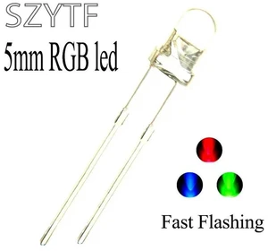 100pcs 5mm RGB Slow Flashing Red Green LED Lamps 100pcs 5mm RGB Slow Flashing Red Green LED Lamps