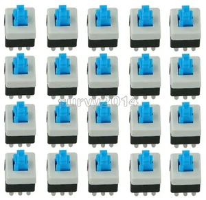 10Pcs/Lot 8X8mm Cap Self-locking Type Square Button Switch Blue 100000 Times Service Life 10Pcs/Lot 8X8mm Cap Self-locking Type Square Button Switch Blue 100000 Times Service Life