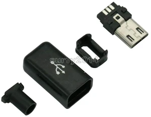 5sets Micro USB Male Plug Connectors DIY Kit Male Connector with Covers Black 5sets Micro USB Male Plug Connectors DIY Kit Male Connector with Covers Black