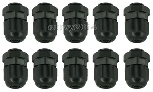 10PCS Waterproof Fixing Gland Connector PG7 for 3.5-6mm Dia Cable Wire Black For Board Module 10PCS Waterproof Fixing Gland Connector PG7 for 3.5-6mm Dia Cable Wire Black For Board Module