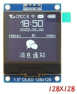 1.5 inch 4PIN OLED module Display Screen SH1107 Drive IC 128*128 IIC I2C Interface for 51 STM32 P22101 P22102 1.5 inch 4PIN OLED module Display Screen SH1107 Drive IC 128*128 IIC I2C Interface for 51 STM32 P22101 P22102