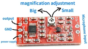 MAX4466 Electret Microphone Preamplifier Module with SSM2167 Voice Compression Amp Sound Amplifier Board MAX4466 Electret Microphone Preamplifier Module with SSM2167 Voice Compression Amp Sound Amplifier Board
