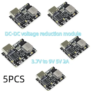 5PCS DC-DC Step Up Boost Module Lithium Charging Discharging Board Type-C Booster Converter Module 3.7V to 5/9V 2 5PCS DC-DC Step Up Boost Module Lithium Charging Discharging Board Type-C Booster Converter Module 3.7V to 5/9V 2
