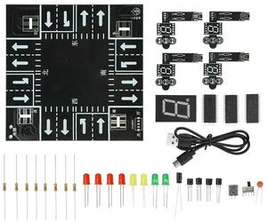 DC 5V Traffic Light DIY Kit Educational Toy Signal Light Soldering Practice Features LED Digital Display Micro USB DC 5V Traffic Light DIY Kit Educational Toy Signal Light Soldering Practice Features LED Digital Display Micro USB