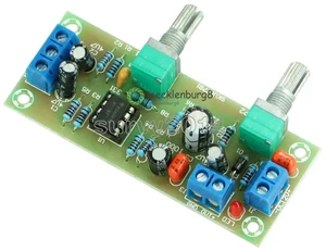 DC 12V-24V Low-pass Filter NE5532 Bass Tone Subwoofer Pre-Amplifier Preamp Board With LED FR-4 Glass PCB Copper Terminals Module DC 12V-24V Low-pass Filter NE5532 Bass Tone Subwoofer Pre-Amplifier Preamp Board With LED FR-4 Glass PCB Copper Terminals Module