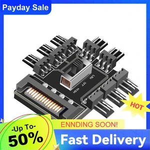 Multi Way Splitter Cooling Fan Hub SATA 1 to 8 3Pin 12V Power Suppply Cooler Multi Way Splitter Cooling Fan Hub SATA 1 to 8 3Pin 12V Power Suppply Cooler