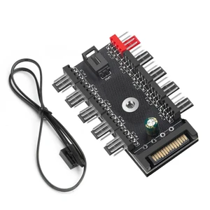 PC Case Motherboard Fan Power Extension Cable 1 To 10 Way Splitter Hub SATA Powered 4 Pin PWM Fan Hub Cooler Cooling Adapter PC Case Motherboard Fan Power Extension Cable 1 To 10 Way Splitter Hub SATA Powered 4 Pin PWM Fan Hub Cooler Cooling Adapter