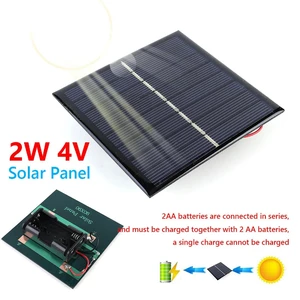 2W 4V Photovoltaic Cells Solar Cell Panel Solar Panel Charger for 1.2V 2xAA Rechargeable Charging for Solar Light 2W 4V Photovoltaic Cells Solar Cell Panel Solar Panel Charger for 1.2V 2xAA Rechargeable Charging for Solar Light